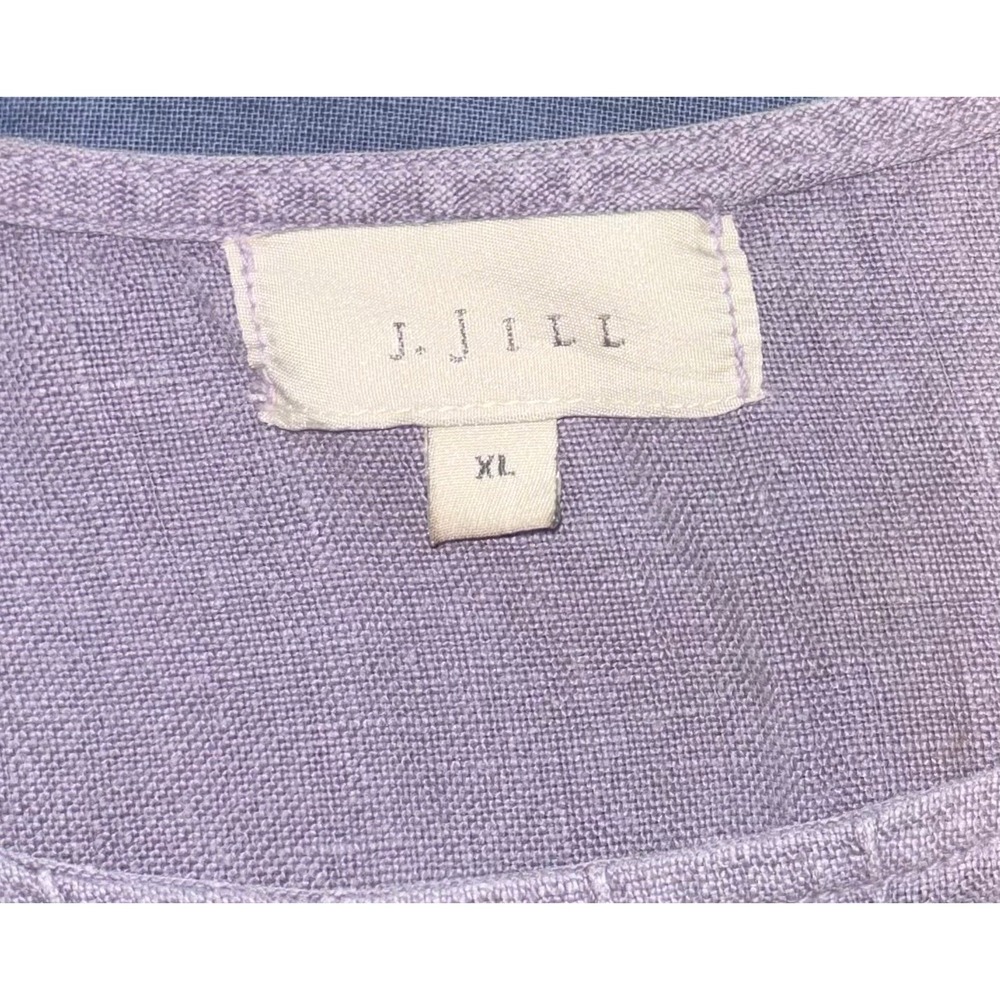 J. Jill Purple 100% Linen Pintuck Sleeveless Shift Dress XL Lavender Made in USA - Picture 6 of 11